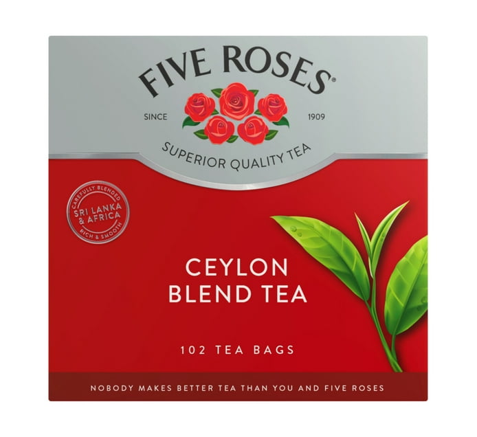 Buy Five Roses Ceylon Blend Tagless Black Tea Bags 102 Tea Bags in Bulk ...