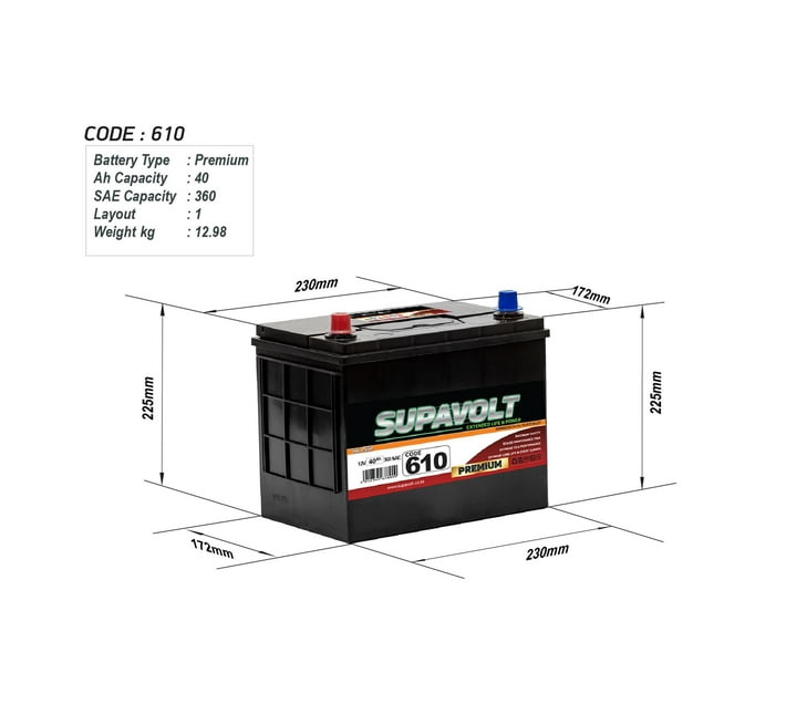 610 12V Car Battery Makro
