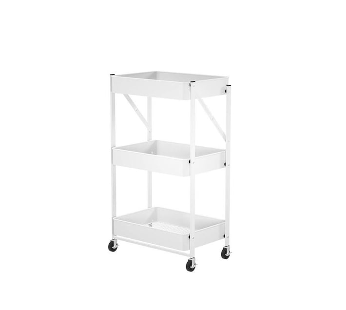 Someone’s in a Makro 3-Tier Foldable Trolley Organizer Rack With Wheels ...