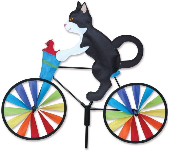 The Good Sport Garden Decor Cat Riding Bicycle Windmill Wind Spinner