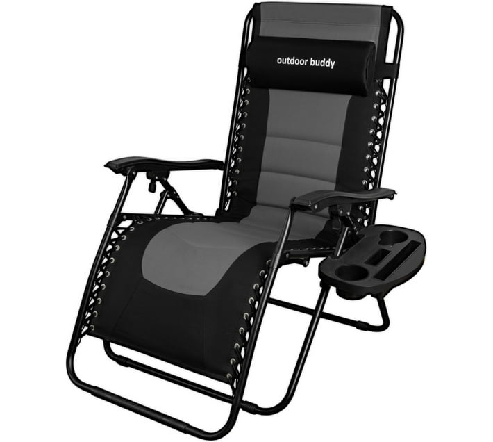 Infinity Homeware Lounger Supreme Sun Lounger 160 kg Capacity Synthetic Fiber Lounger Finish Colour Black Grey Makro
