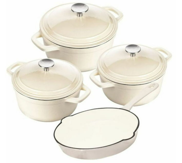Buy ONLINE OASIS Cast Iron Dutch Oven Cookware Pot Set 7 piece Pan Set ...