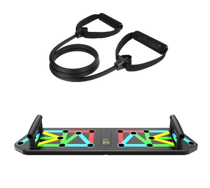 Someone’s in a Makro Foldable Pushup Board & Resistance Band Set Mood