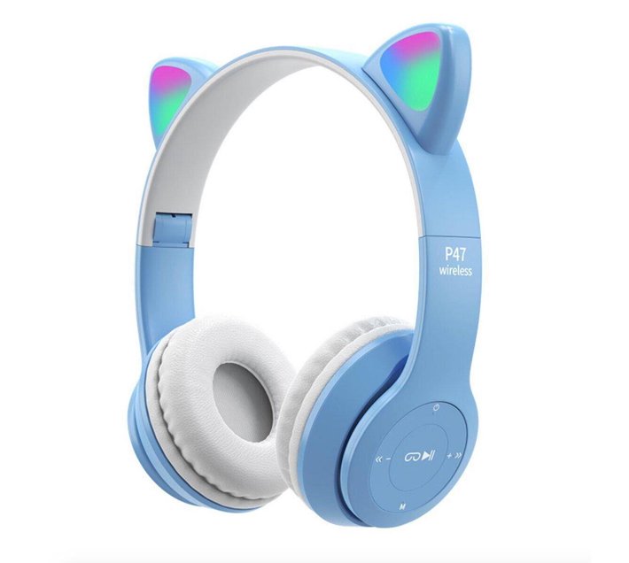 Bluetooth Cat Ear Headphones Blue Makro
