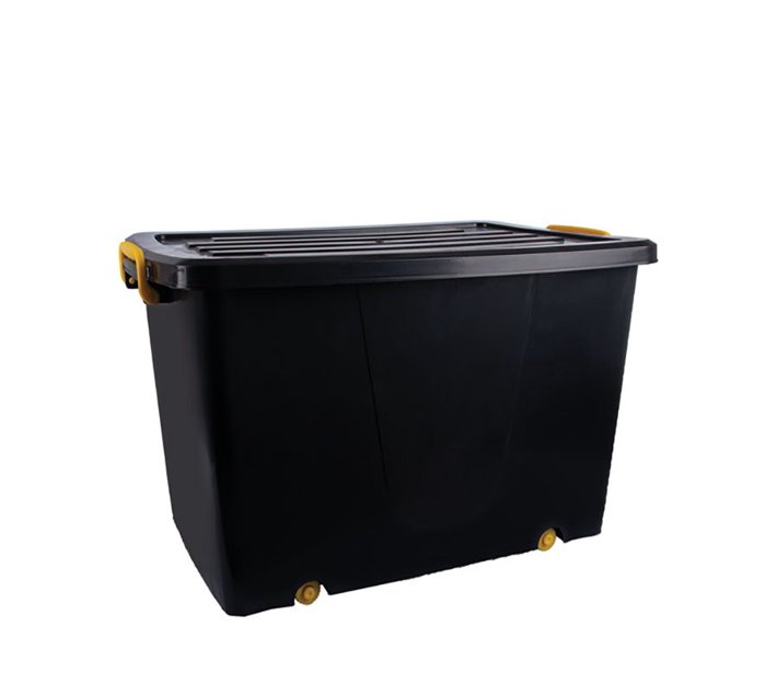 Someone’s in a Makro Storage Box Black 90 Liter With Wheels Mood