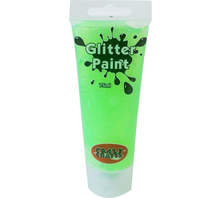 CRAZY CRAFTS Acrylic Glitter paint Neon Green 75ml (Set of 1, Neon