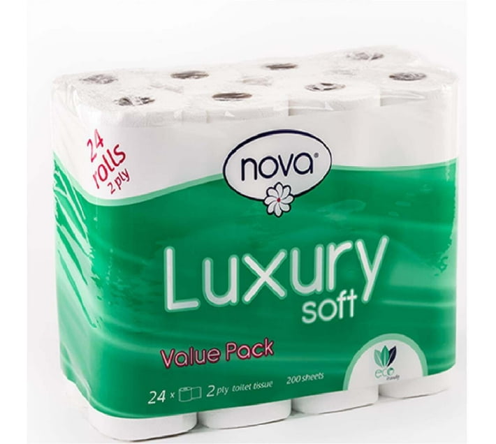 Nova 2 Ply Toilet Paper Roll (Pack of 1 x 24 Rolls) | Makro