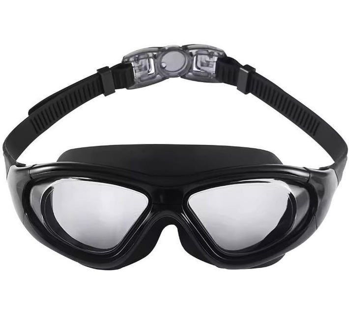 Generic Professional Swimming Goggles Anti fog UV Adjustable Electroplated Protective Glasses Black Pack of 1 Makro