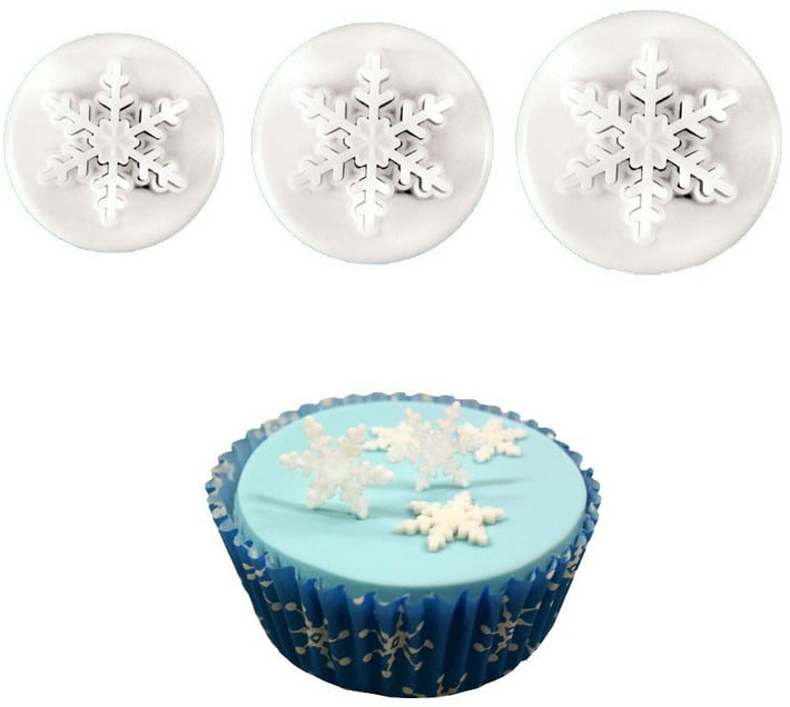 Maruti Groups 3pc Mini Snowflake plunger cookie cutter Cookie Press Makro