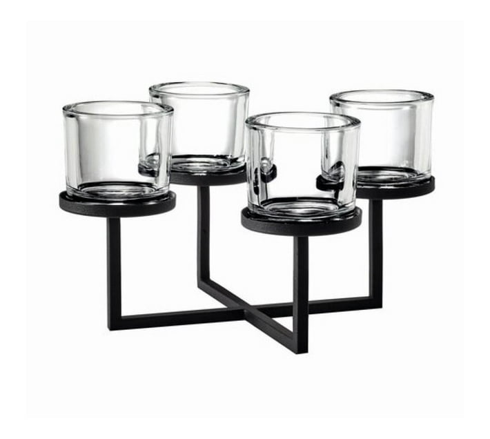 Blomus Candle Holder: Raised Tealights on Squared Black Steel Frame ...