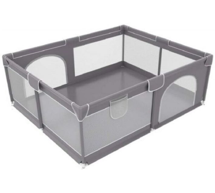 INV Kids Play Yard Fence Play Crib Toy and Play Gym (Grey) Makro