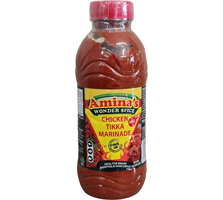 Amina's Wonder Spice Chicken Tikka Hot Marinade Sauce Mix (500 ml) Makro
