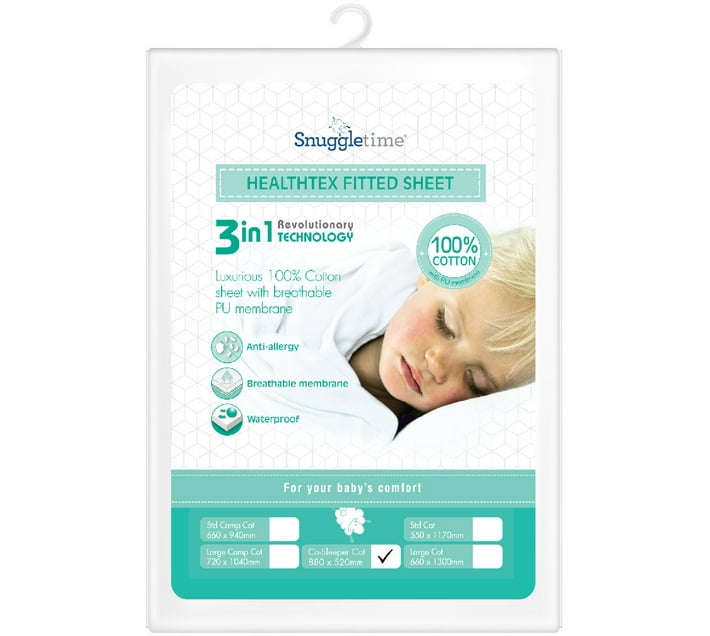 Snuggletime HTX Sheet Side by Me Cot Standard Crib Side Sleeper Cot
