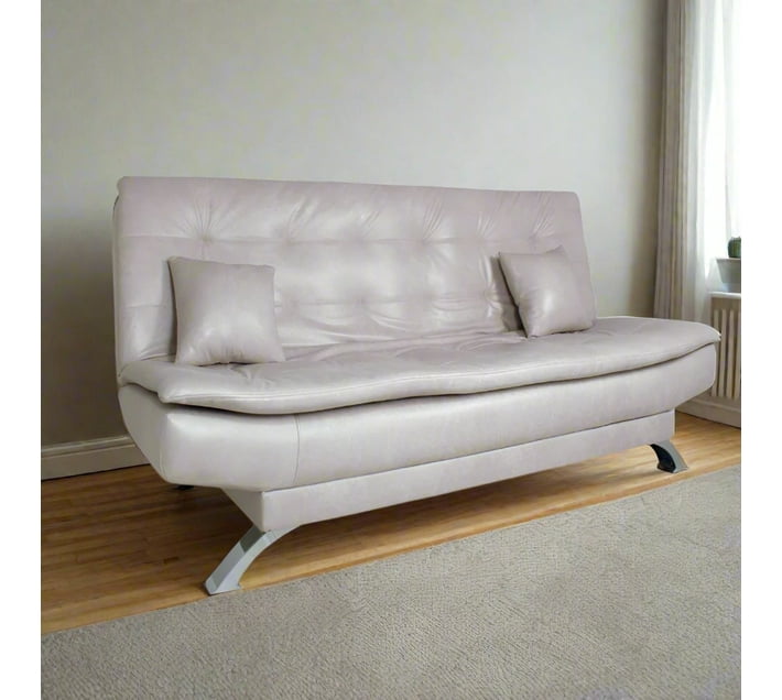 Designer Concepts Torres Sleeper Couch SD Polynemo 100 Polyester Cream Polyester 2 Seater Sofa Finish Colour Cream Pre assembled Makro