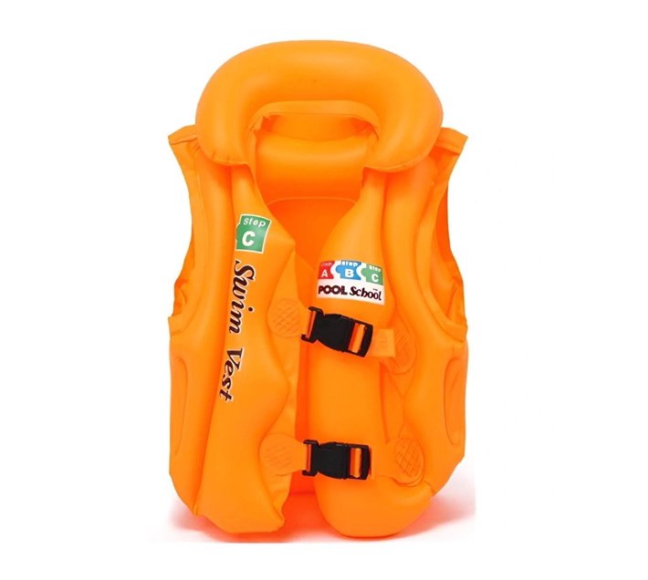 Someone’s in a Makro Inflatable Kids Swimming Vest Orange Mood