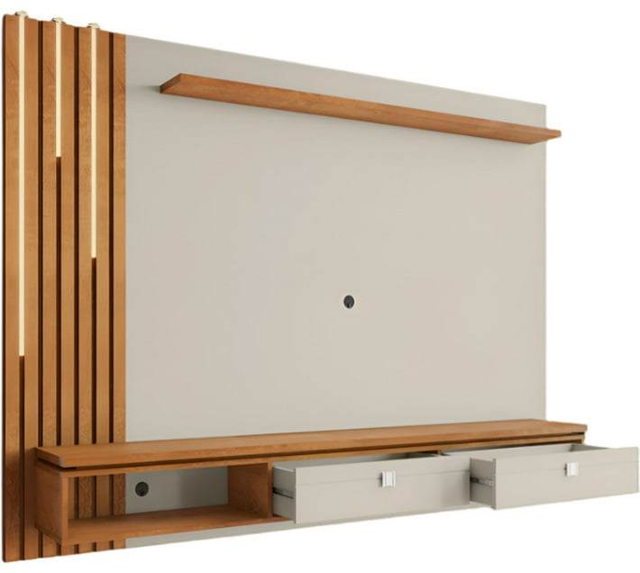 Designer Concepts Adelina Plasma Stand Off White/Natural Engineered