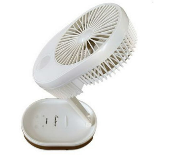 Condere Portable Rechargeable Folding Fan White, Gold A 5 Blade Table