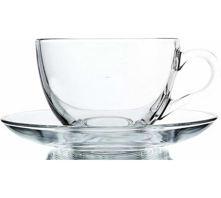 generic Pack of 2 Glass (White, Cup and Saucer) Makro