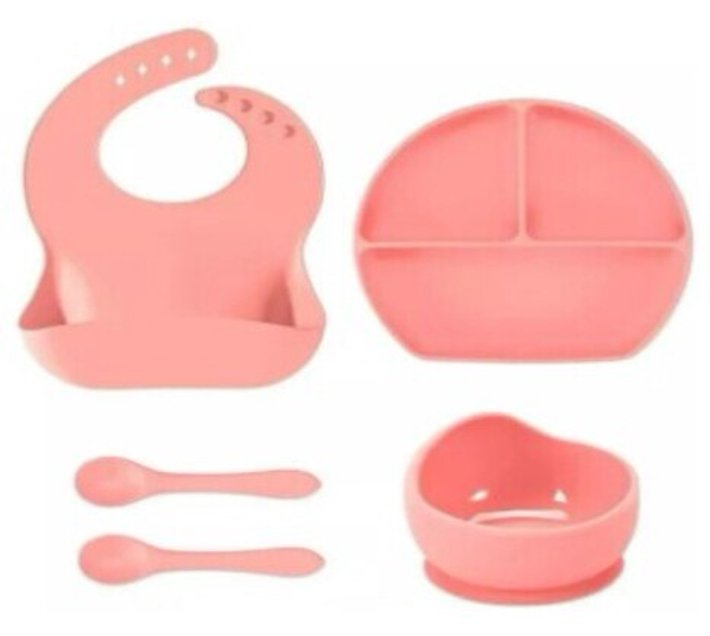 Safe-O-Kid Silicone Baby Feeding Bib – Adjustable & Easy to Clean (Pink) main image 1