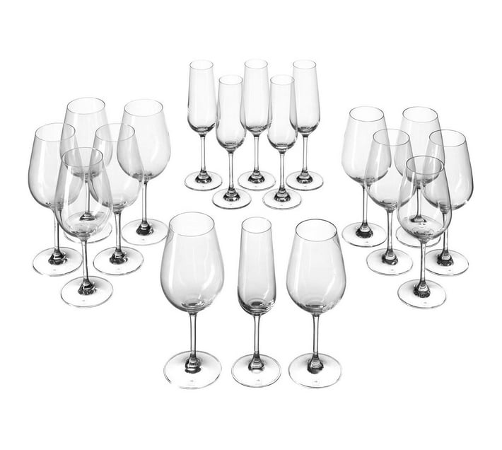 Someone’s in a Makro Leonardo Champagne, Red & White Wine Glasses x 6 each TIVOLI Set of 18 Mood