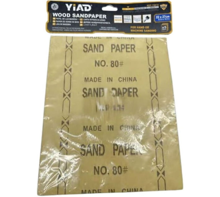 Yiad YD70810 Aluminium Oxide Sandpaper (100 Pack of 5) Makro