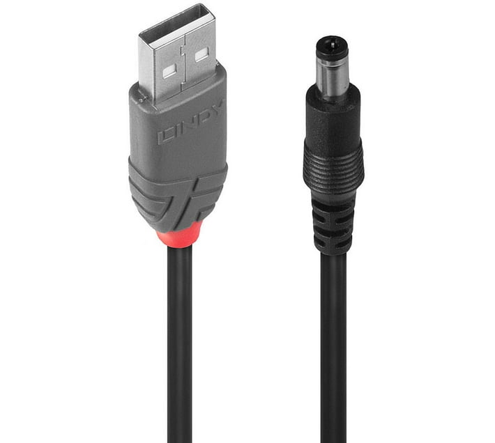 Lindy CABUSB5.52.1MMDC Power Plug (Black) Makro