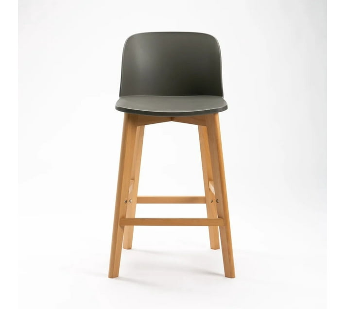 Chartreuse Wooden Leg Kitchen Stool Grey Solid Wood Bar Stool (Finish