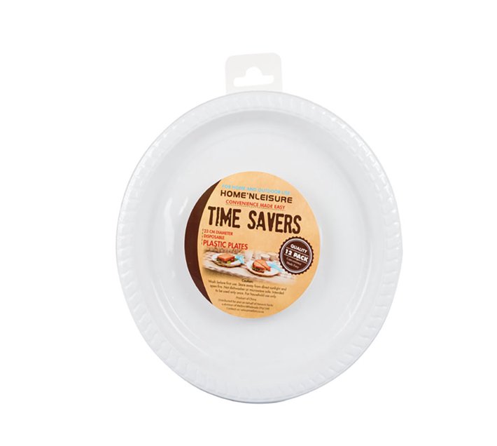 Picnic Plates Plastic 12 Piece Disposable 23cm Makro