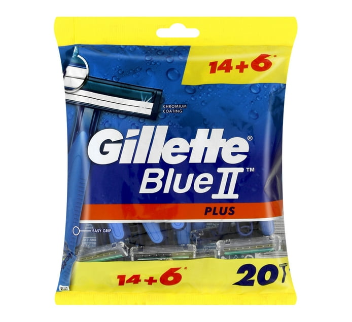 Buy Gillette Blue II Plus Men's Disposable Razors 20 Pack in Bulk ...