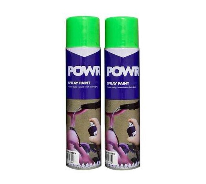 Someone’s in a Makro POWR Spray Paint Fluorescent Green 300ml ( 2 Pack