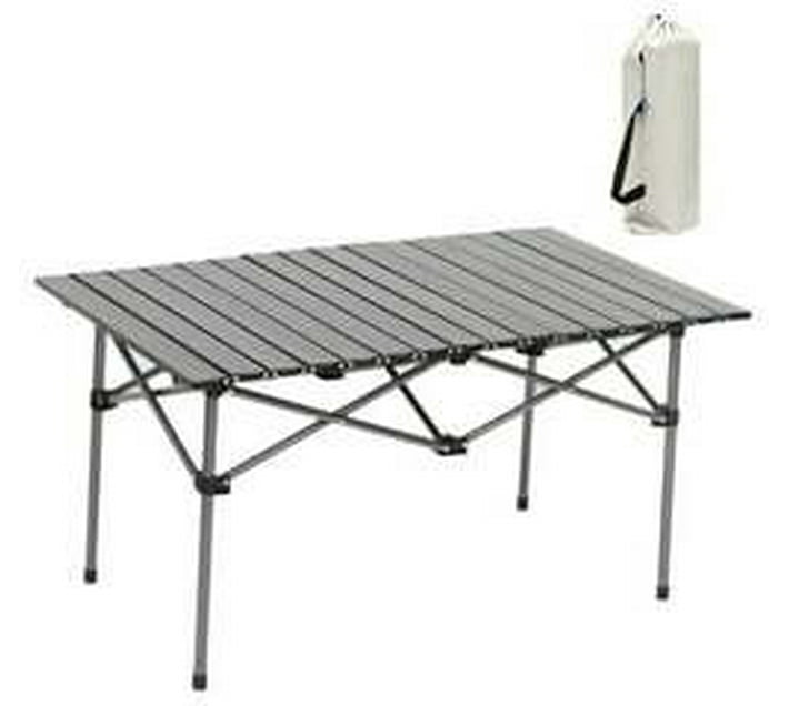 Foldable Table NA Metal Patio Dining Table (Finish Colour Grey, Pre