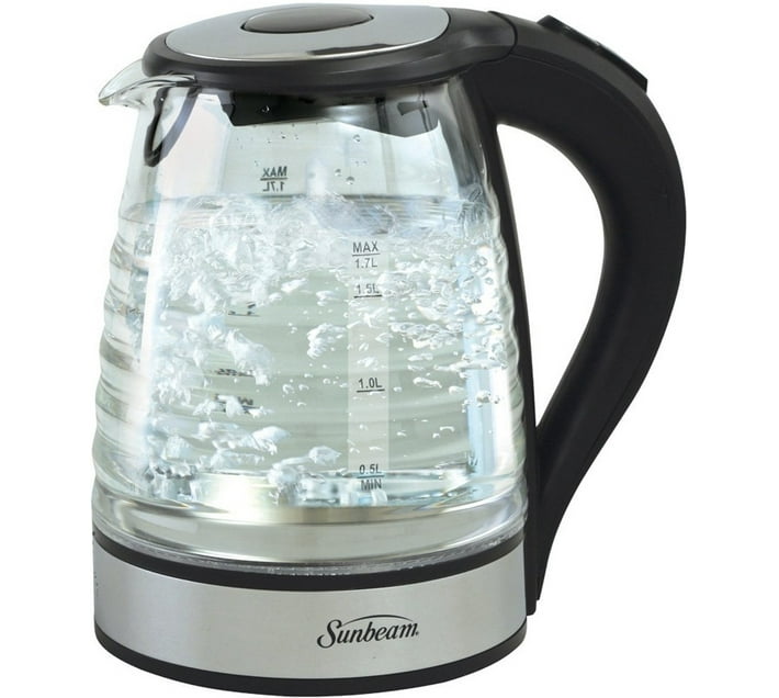 Sunbeam Ribbed Glass Electric Kettle (1.7 L, Clear) Makro