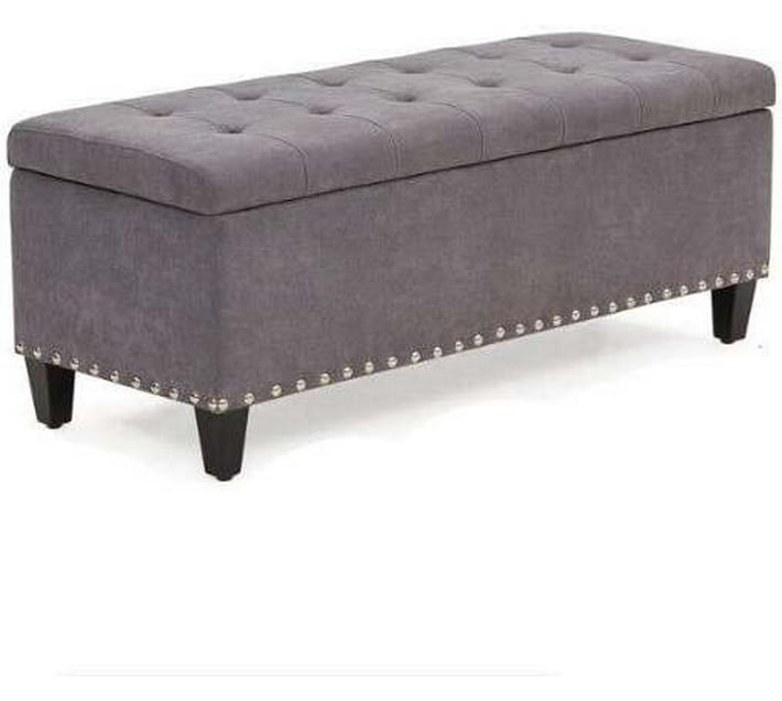 Penna Furniture 93719704 Solid Wood Cocktail Ottoman Finish Colour Grey DIY Do It Yourself Makro