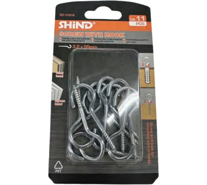 Shind Steel Oval Eye Screw (0.32 cm Pack of 1) Makro