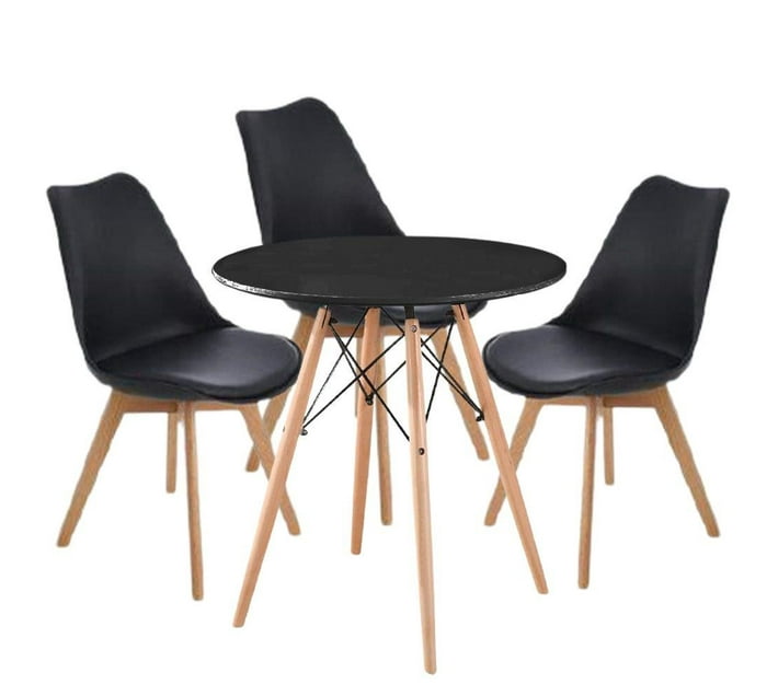 Someone’s in a Makro Modern Wooden Round Dining Table with 3 Set of