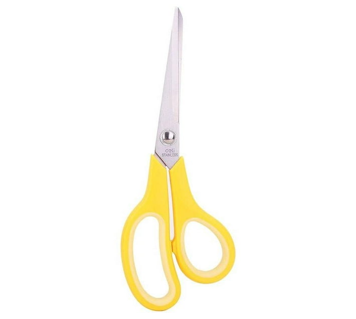 Deli Classic 195mm Large Handle Soft Grip Scissors - 6002 - Yellow | Makro