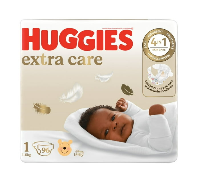Someone’s in a Makro Huggies Extra Care Nappies Size 1 (1 x 96's) Mood