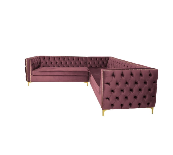 Someone’s in a Makro Rosa Oxford Corner Button Couch - Pink Mood