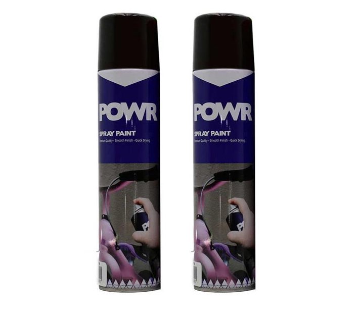 POWR Heat Resistant Spray Paint Black 300ml ( 2 Pack ) Makro