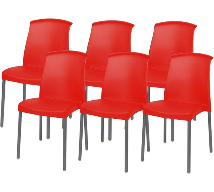 North20 6 Red Jenny Plastic Patio Dining Chair Red 6 Pre assembled Makro