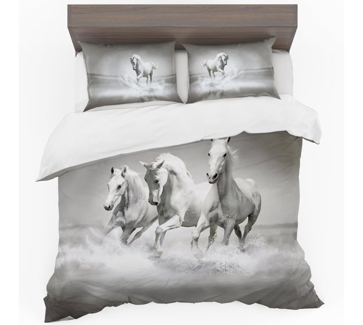 Someone’s in a Makro White Horses on the Beach Duvet Cover Set King Mood