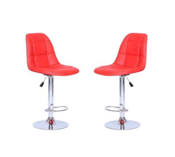 Bar Stools / Kitchen Counter Chairs Two Pack Red Colour Makro