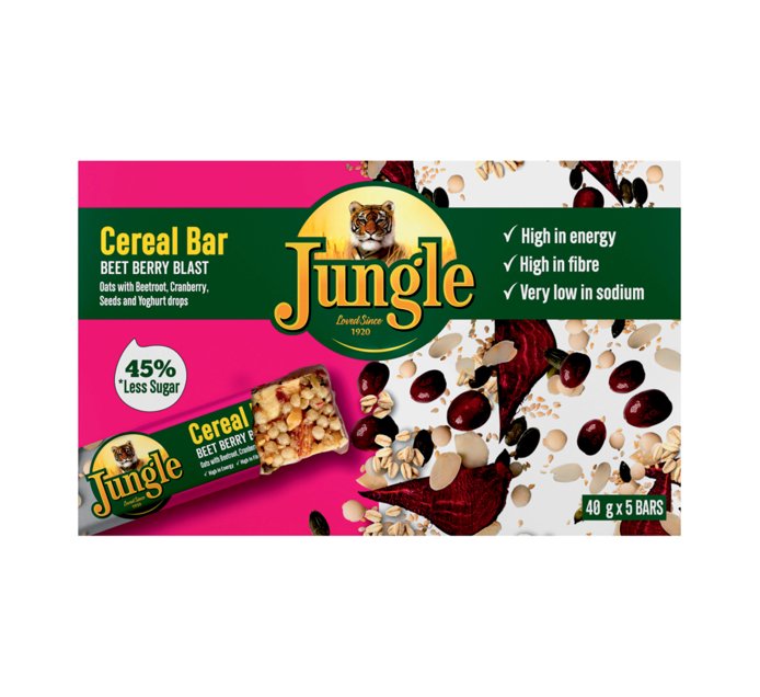 Jungle Cereal Bars Beet Berry Blast (5 x 40 g) Makro