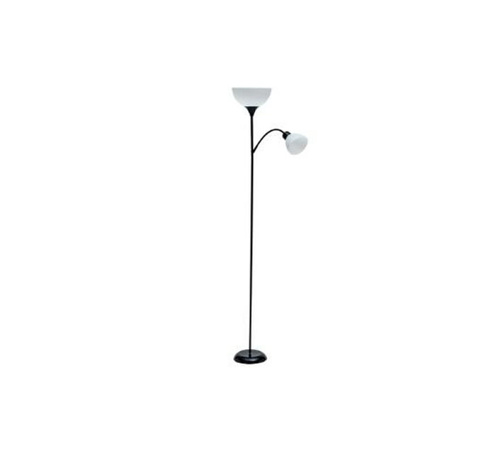 Someone’s in a Makro LAMP FLOORBLACK METAL 2 WHITE SHADES 182cm H Mood
