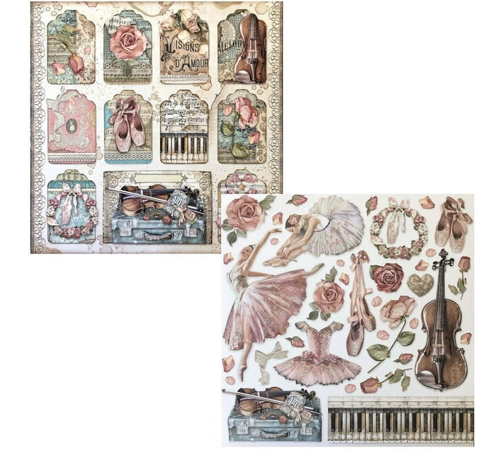 The Good Sport Craft Scrapbooking Ephemera Ballerina Paper Set of 2