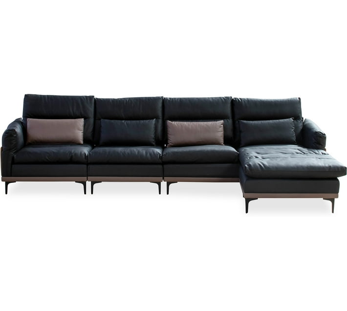 GOF FURNITURE SF819 Black Botany Couch Knitted 4 Seater Sofa (Finish