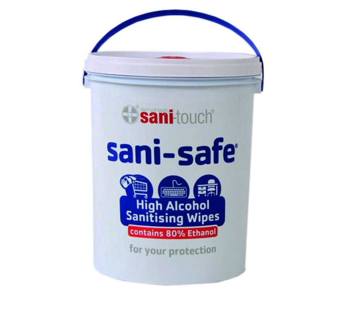 Someone’s in a Makro Sani Safe 5L Bucket 1000 Sheets 80 Alcohol Mood