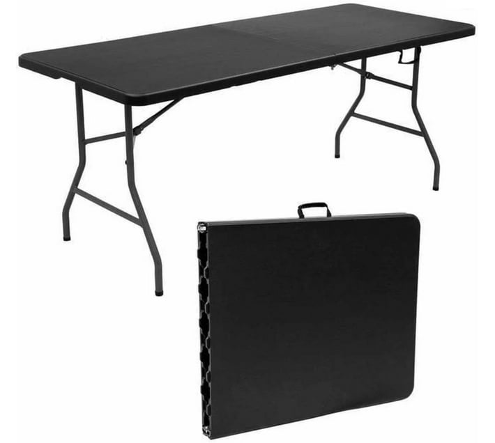 Folding Table 1.8m (Black) Heavy Duty Plastic Folding Table Makro