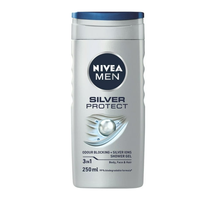 Nivea Shower Gel Silver Protect (1 x 250ML) Makro