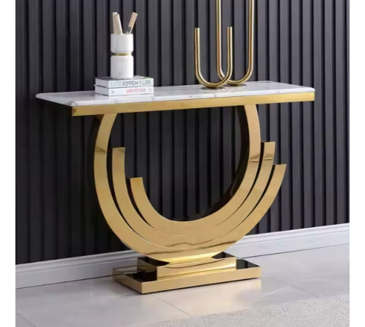 Designer Concepts Auriela Console Table White Metal Free Standing